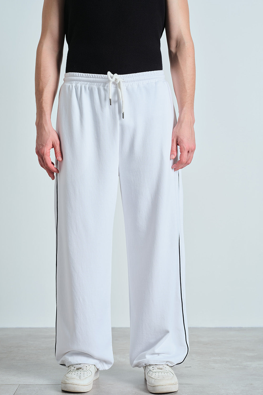 White Crisp Track Pants - BonkersCorner