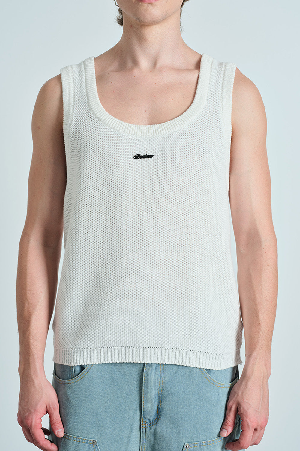 White Knit Tank - BonkersCorner