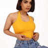 Yellow Ribbed Halterneck - BonkersCorner