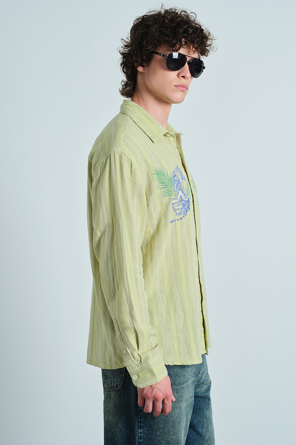 Yellow Tropic Stripe Shirt - BonkersCorner